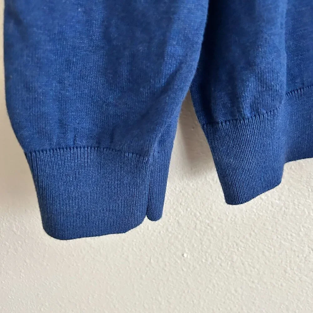 NWT Nautica Sweater Blue 1/4 Zip Cotton Mock Neck Classic Preppy
